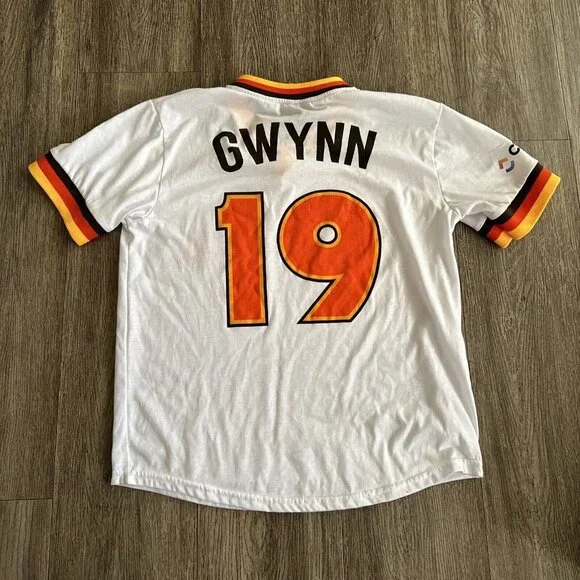 Padres White Short-Sleeve Baseball Jersey with Orange Accents - Picture 4 of 5